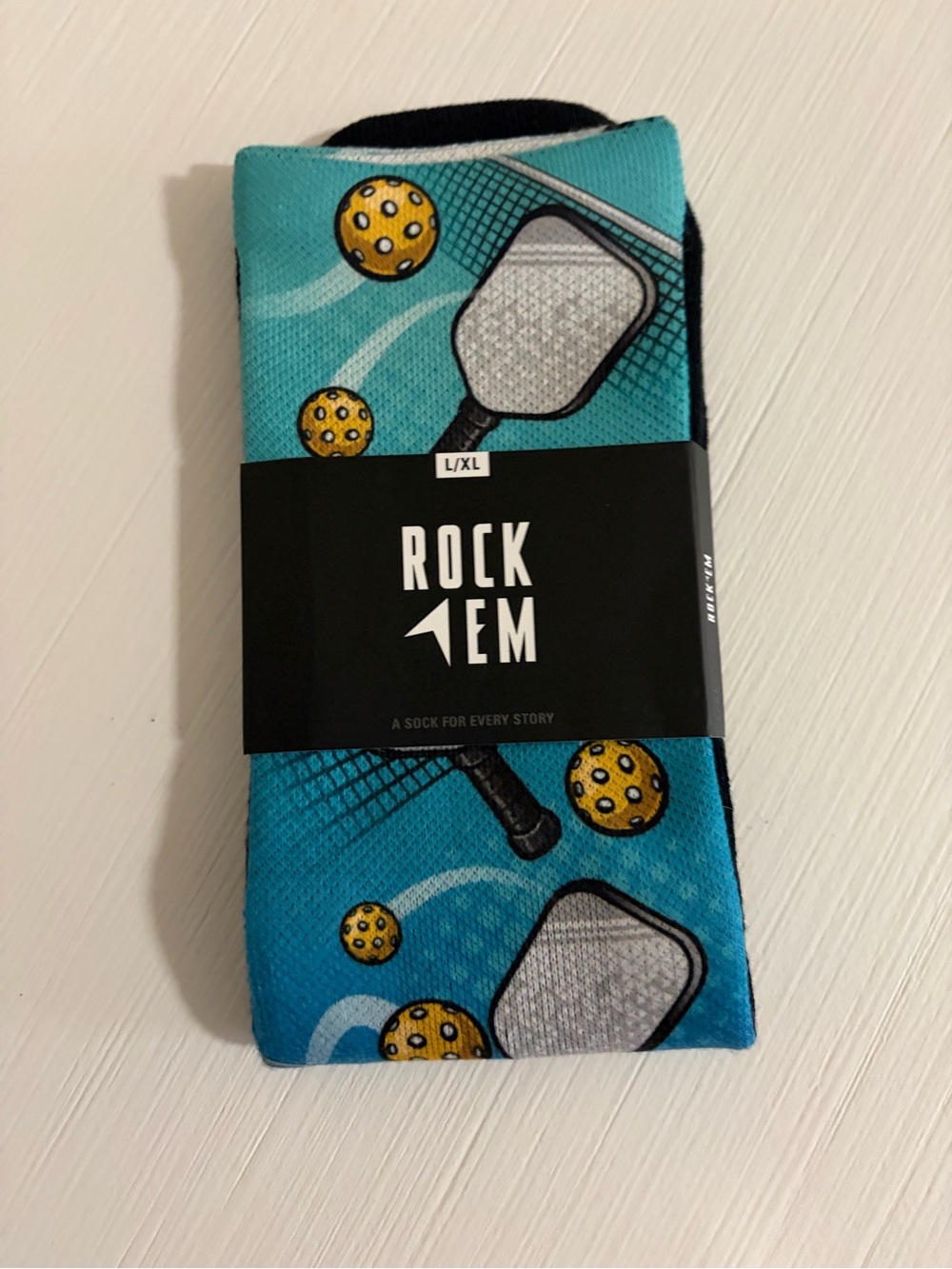 🎾🏓Unisex Viral Blue & Teal Pickleball Socks - L/XL 🏓🎾